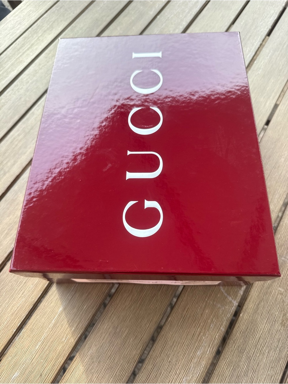 Gucci Empty Burgundy Shoe Box With Lid for Pumps Size 37.5
